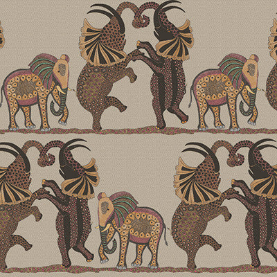 Cole & Son Wallpaper Safari Dance Red & Linen