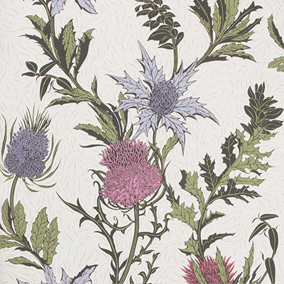 Cole & Son Wallpaper Thistle Lilac/Cerise/White