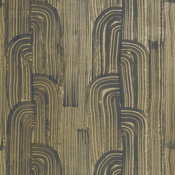 Lee Jofa Modern Wallpaper Crescent Paper Ebony/Gold