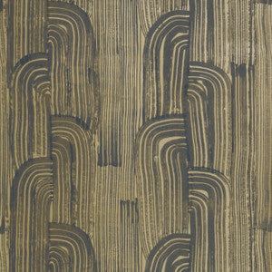 Lee Jofa Modern Wallpaper Crescent Paper Ebony/Gold