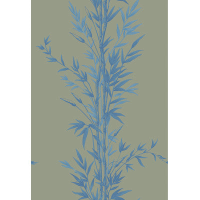 Cole & Son Wallpaper Bamboo Blue On Khaki