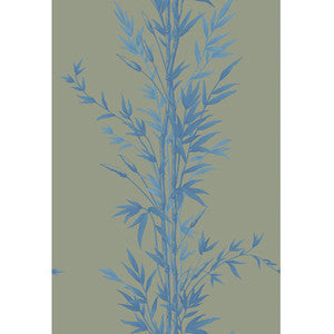 Cole & Son Wallpaper Bamboo Blue On Khaki
