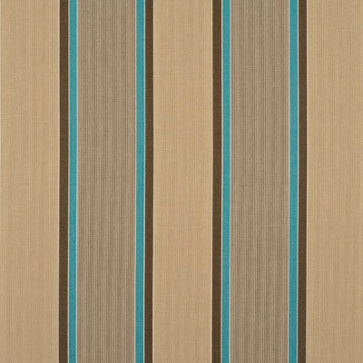 Baker Lifestyle Fabric Casson Stripe Aqua/Beige