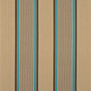 Baker Lifestyle Fabric Casson Stripe Aqua/Beige