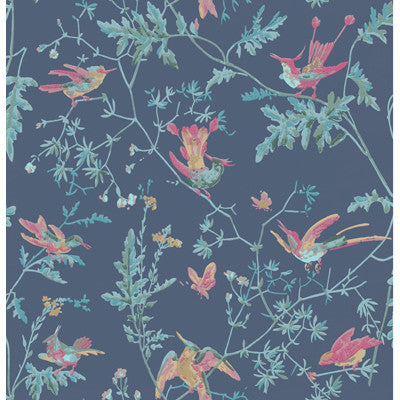 Cole & Son Wallpaper Hummingbirds Indigo Multi-Colour