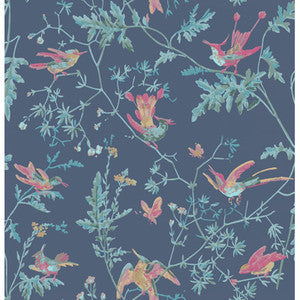 Cole & Son Wallpaper Hummingbirds Indigo Multi-Colour