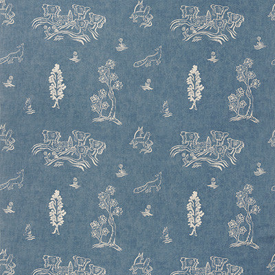 Kravet Fabric Friendly Folk Happy Blue