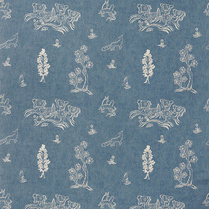Kravet Fabric Friendly Folk Happy Blue
