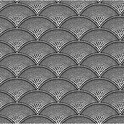 Cole & Son Fabric Feather Fan Wht On Blk