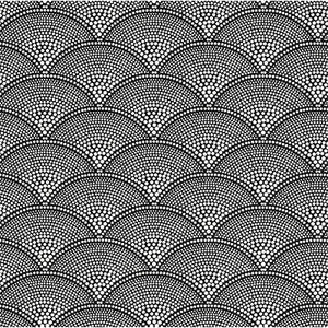 Cole & Son Fabric Feather Fan Wht On Blk