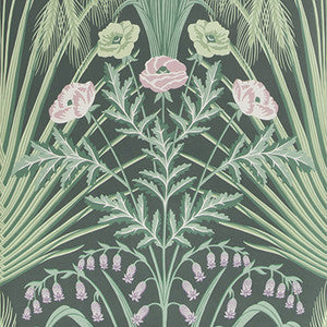 Cole & Son Wallpaper Bluebell Sage On Charcoal