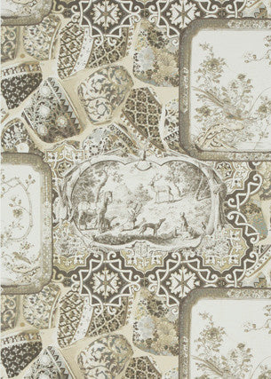 Mulberry Wallpaper China Silver/Taupe
