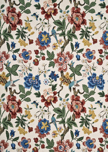 G P & J Baker Fabric Persian Pomegranate Red/Green/Aqua