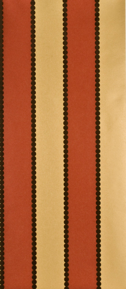 G P & J Baker Wallpaper Valentino Stripe Flock Red/Gold