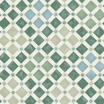 Cole & Son Wallpaper Zellige Olive & Print Room Blue