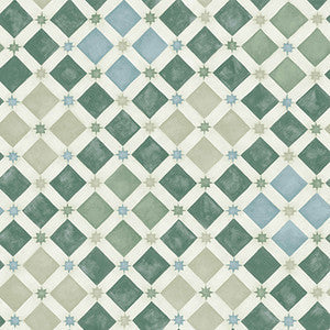 Cole & Son Wallpaper Zellige Olive & Print Room Blue