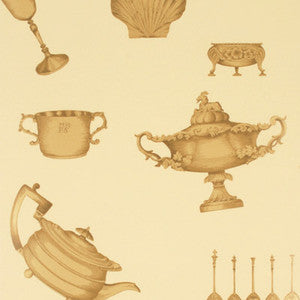 Mulberry Wallpaper Family Silver Stone/Old Gold