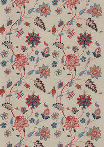 G P & J Baker Fabric Baker'S Indienne Embroidery Indigo/Red