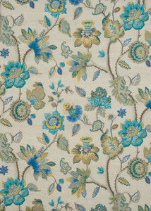 G P & J Baker Fabric Dryden Teal/Gilt