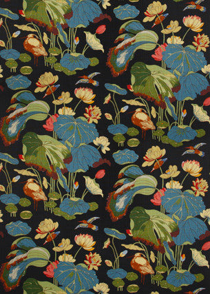 G P & J Baker Fabric Nympheus - Linen Teal/Green