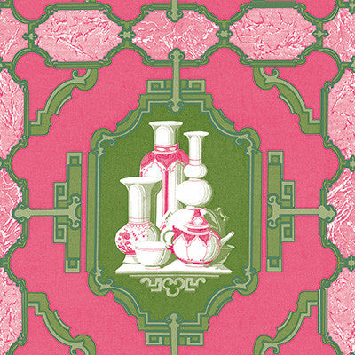 Gaston Y Daniela Wallpaper Porcelanas Frambuesa/Verde
