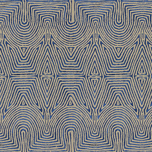 Lee Jofa Modern Fabric Julia Emb Flax/Blue