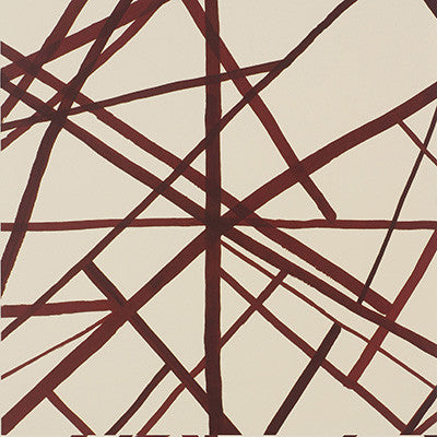 Groundworks Wallpaper Channels Paper Plum/Oatmeal