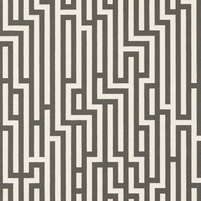 G P & J Baker Wallpaper Fretwork Charcoal