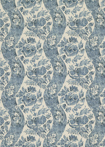 G P & J Baker Fabric Caldbeck Indigo/Ivory