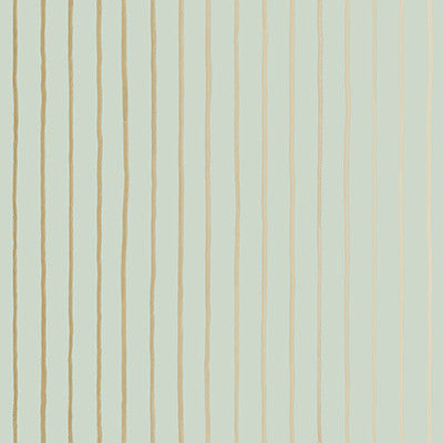 Cole & Son Wallpaper College Stripe Duck Egg+Gilver