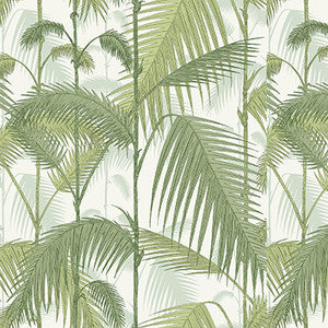 Cole & Son Fabric Palm Jungle Olv Grn On Wht