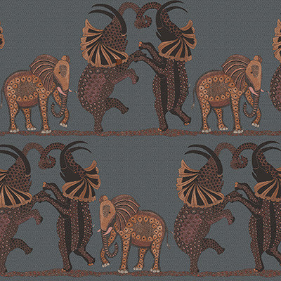 Cole & Son Wallpaper Safari Dance Charcoal & Reds