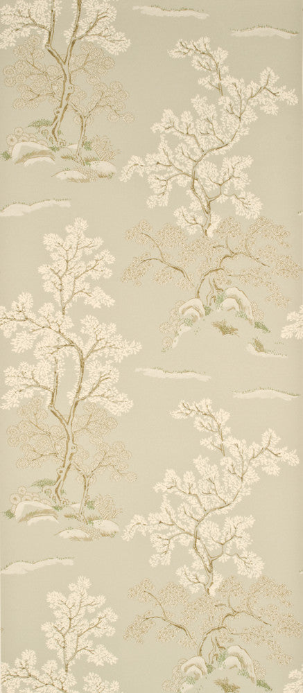 G P & J Baker Wallpaper Oriental Tree Pale Aqua