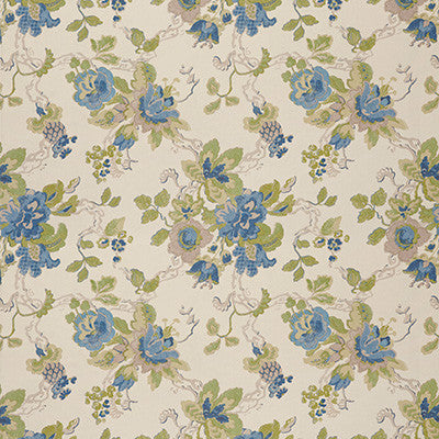Lee Jofa Wallpaper Parnham Cornflower/Lime