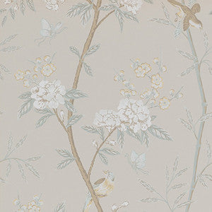 G P & J Baker Wallpaper Peony & Blossom Soft Aqua