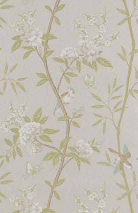 G P & J Baker Wallpaper Peony & Blossom Ivory/Willow