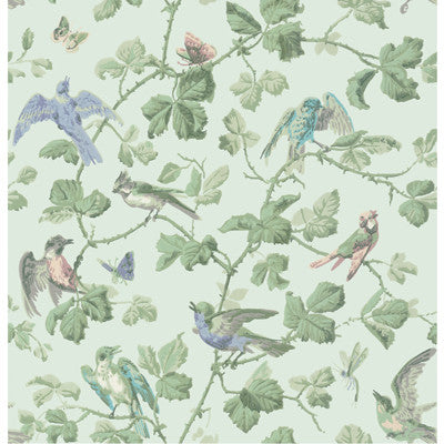 Cole & Son Wallpaper Winter Birds Duck Egg