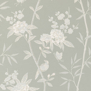 G P & J Baker Wallpaper Peony & Blossom Soft Blue