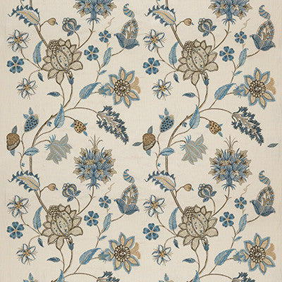 G P & J Baker Fabric Baker'S Indienne Embroidery Soft Blue