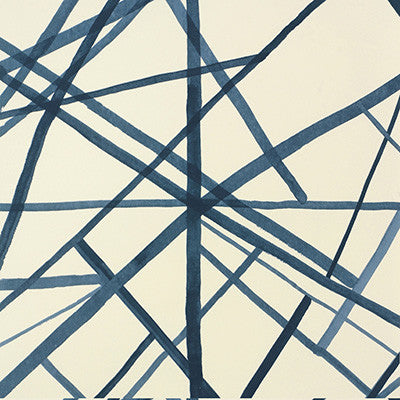 Groundworks Wallpaper Channels Paper Periwinkle/Oat