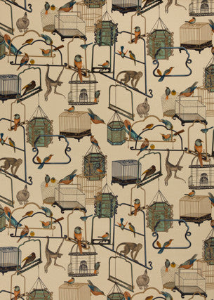 G P & J Baker Fabric Menagerie Velvet Parchment