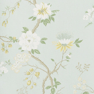 Cole & Son Wallpaper Camellia Lemon/Sage/Prm Blu