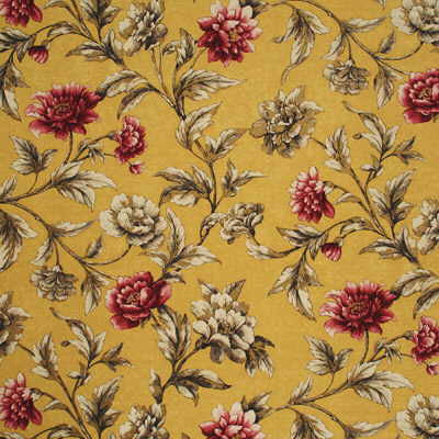 Mulberry Fabric Gilded Peony Soft Yellow/Pink