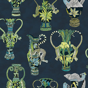 Cole & Son Wallpaper Khulu Vases Midnight