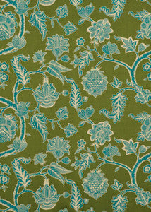 G P & J Baker Fabric Kelway Moss/Teal