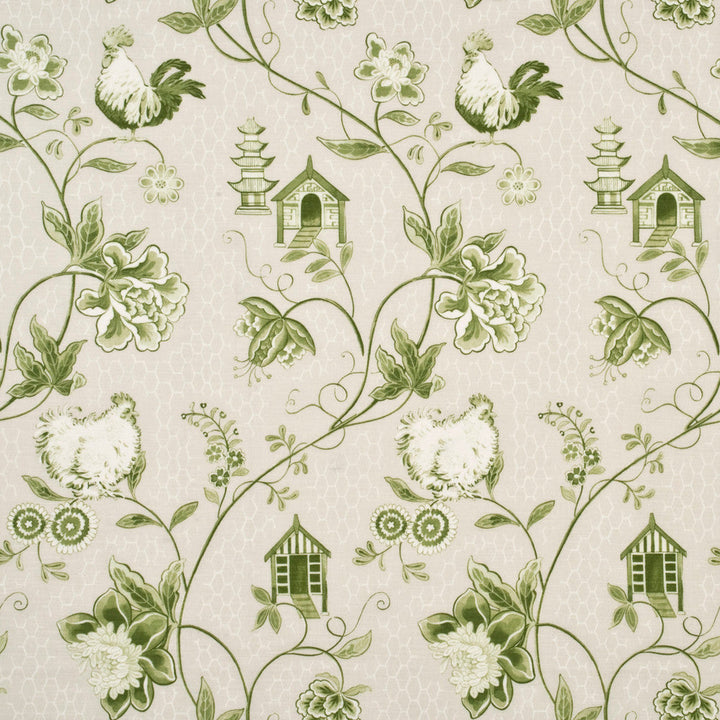 Baker Lifestyle Fabric Bantam Toile Green
