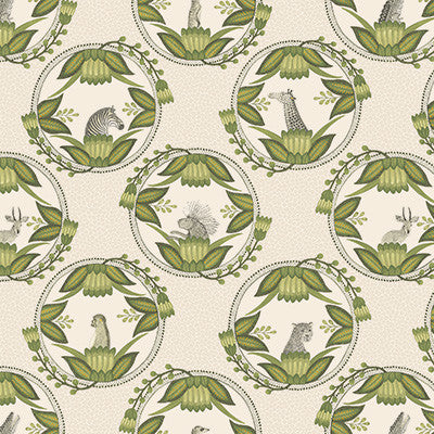 Cole & Son Wallpaper Ardmore Cameos Stone & Green