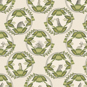 Cole & Son Wallpaper Ardmore Cameos Stone & Green