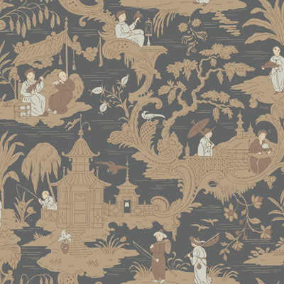 Cole & Son Wallpaper Chinese Toile Charcoal