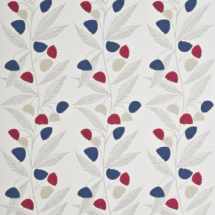 Baker Lifestyle Wallpaper Bell Flower Cherry/Indigo/Buttermilk